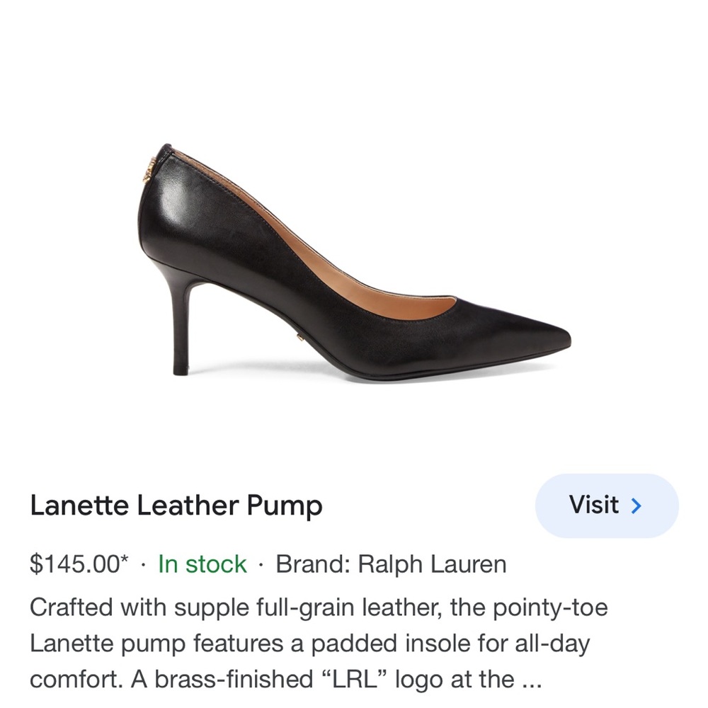 Ralph Lauren pointy black heels
